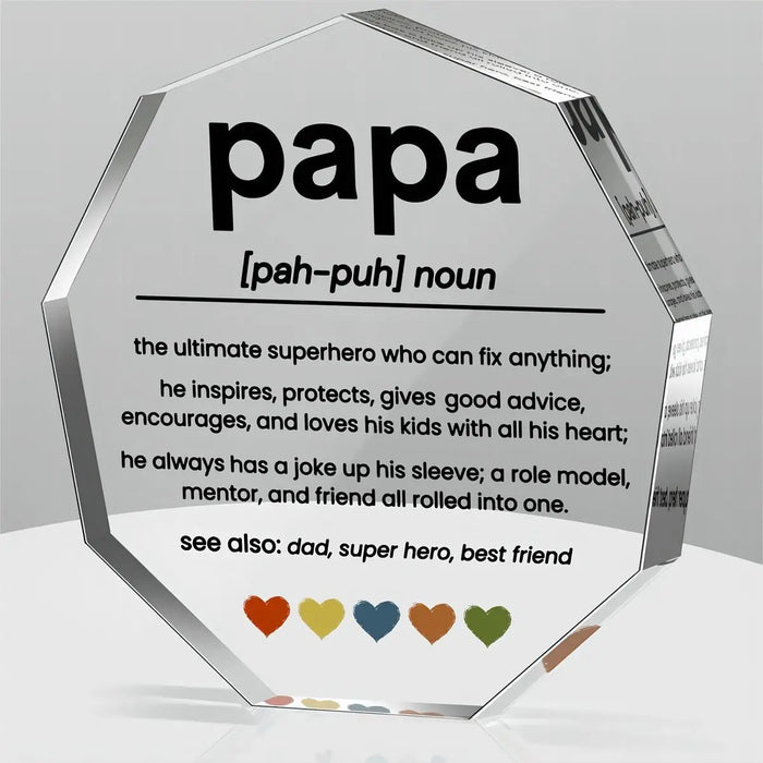 Grandpa Gifts From Grandchildren Acrylic Plaques With Papa Definition