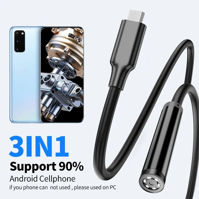 Ip67 Waterproof 5.5Mm 7Mm 3 In 1 Usb Borescope Camera For Android Pc