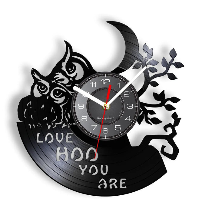 Love Hoo You Are Baby Owl Vinyl Clock