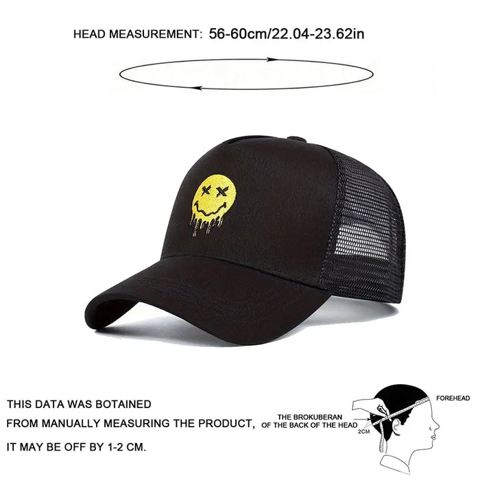 Smiling Face Print Baseball Cap / Hat For Outdoor Wear