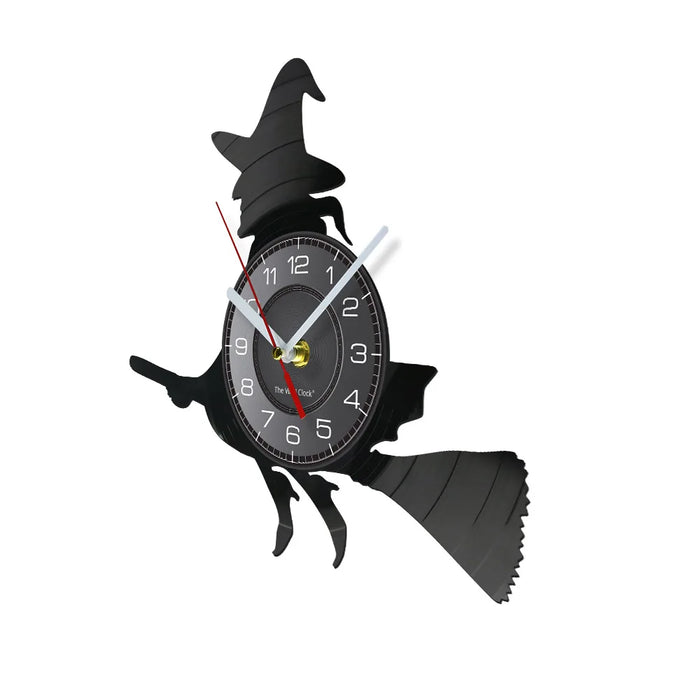 Halloween Witch Vinyl Record Wall Clock