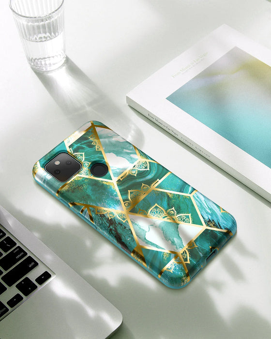 Marble Flower Shockproof Case For Google Pixel 5a 5g