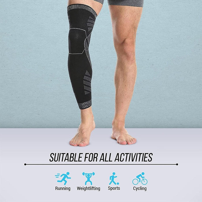 Full Leg Knee Compression Sleeves Protector for Weightlifting Arthritis Joint Pain Relief