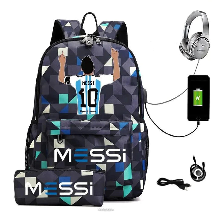 Unisex Messi 16 Inch Laptop Oxford School Bag