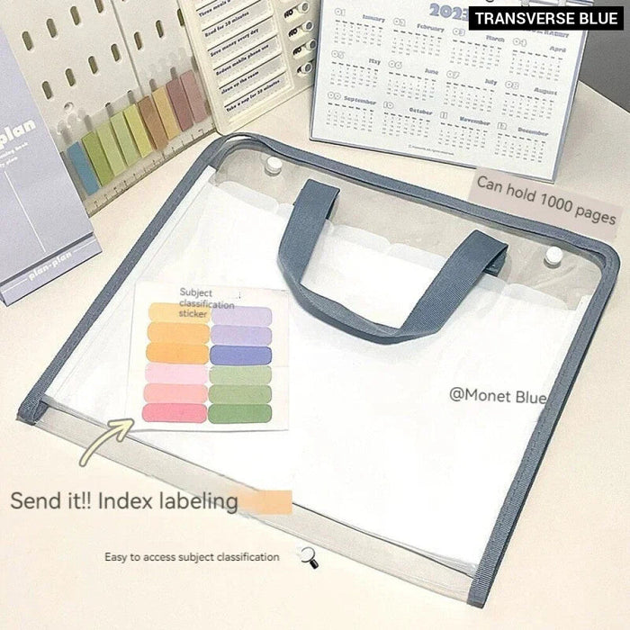 Portable A4 Document Organizer With Pocket Folders Paper