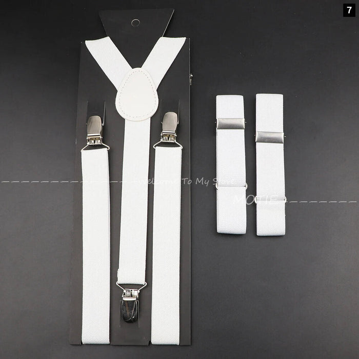 Adjustable Elastic Suspender Set For Weddings