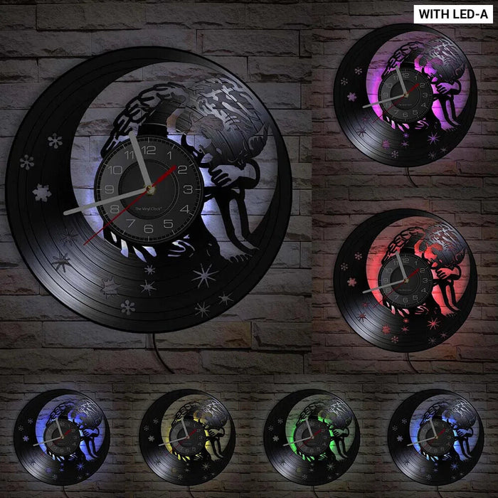 Angel On The Moon Vinyl Wall Clock