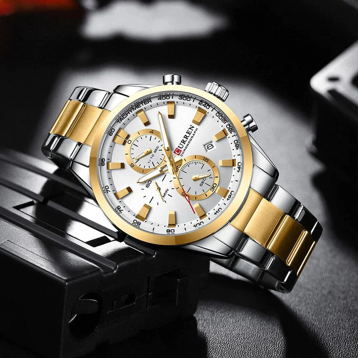 Casual Quartz Chrono Sport Watches Brands For Men Stainless