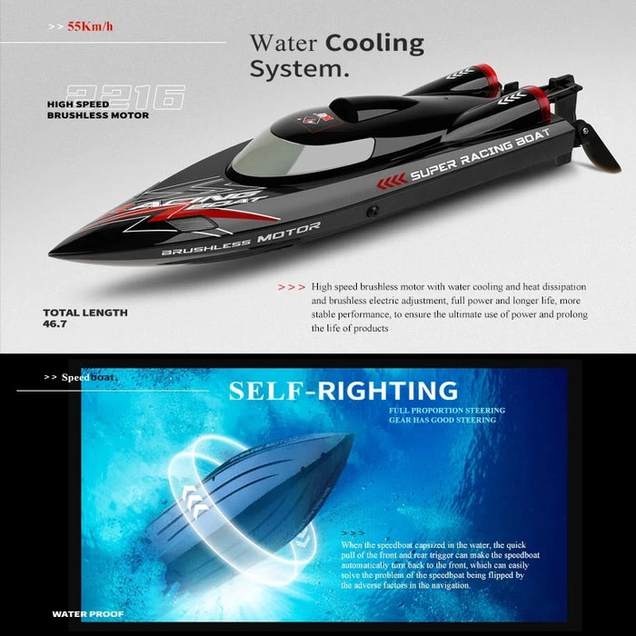 High Speed Brushless Rc Boat 55km/h 2.4g Electric Racing Water Kids