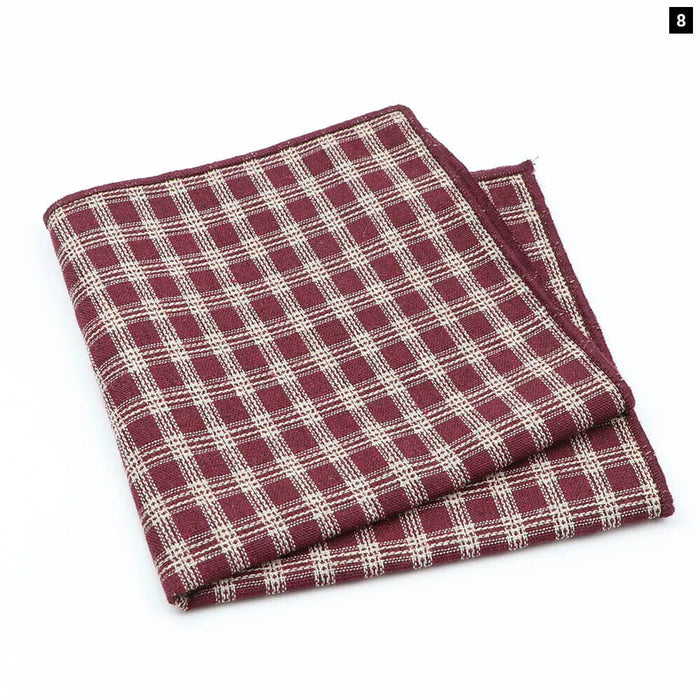 Premium Cotton Plaid Hankerchiefs Black Blue Red