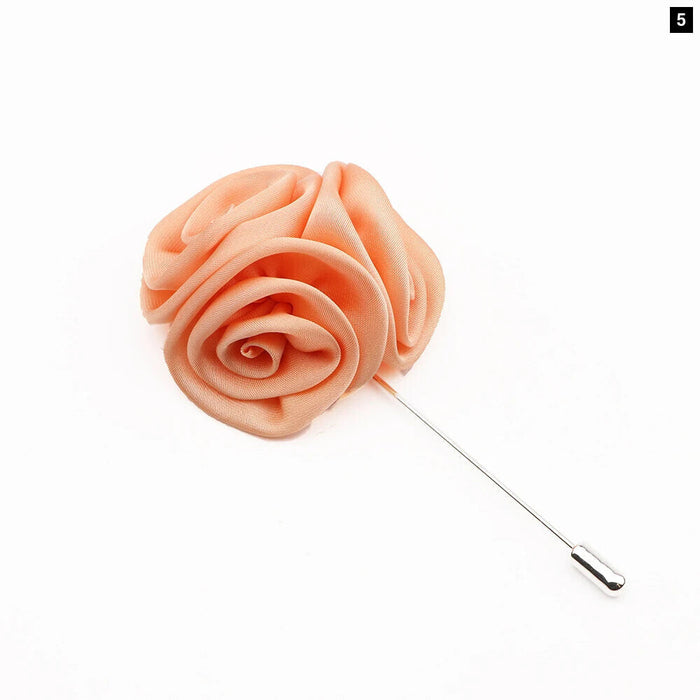 17 Colour Mens Handmade Floral Lapel Pin For Weddings