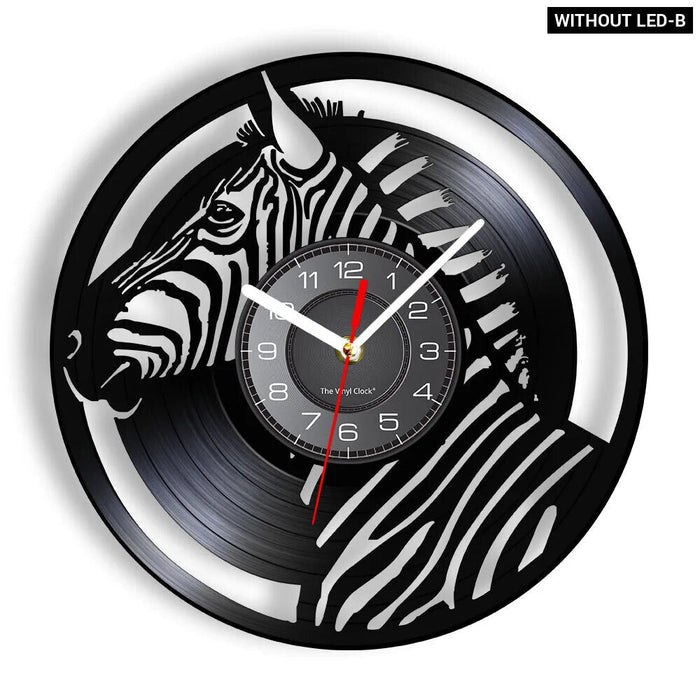 Retro Zebra Vinyl Wall Clock