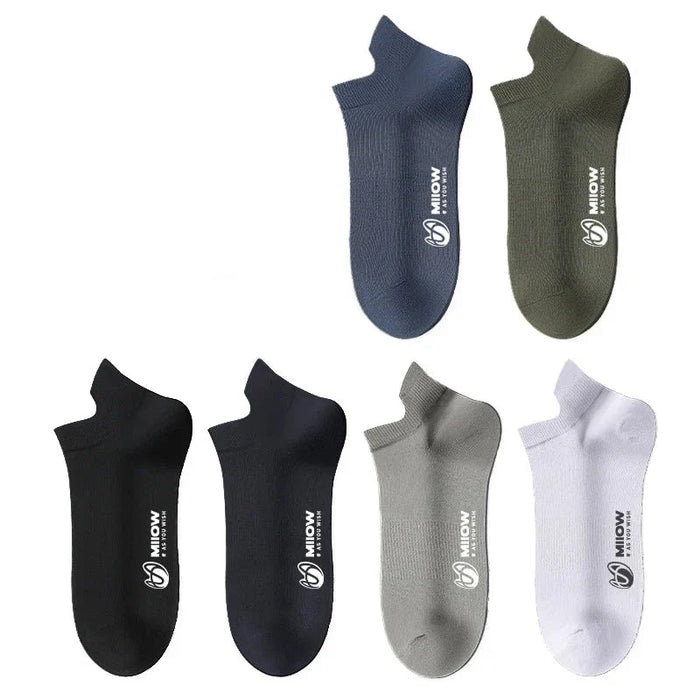 5 Pairs Antibacterial Breathable Ankle Socks For Men