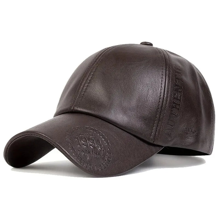 Embossed Pu Leather Baseball Cap / Hat For Outdoor Wear