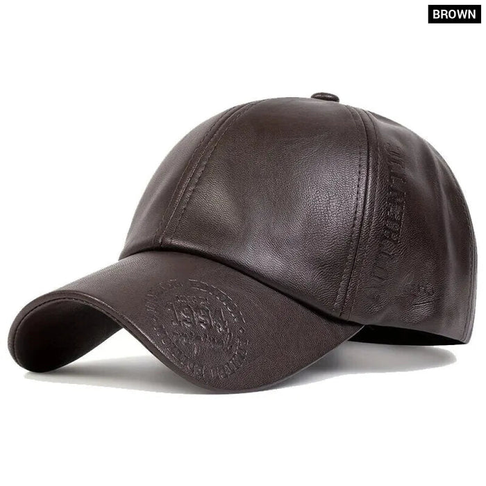 Embossed Pu Leather Baseball Cap / Hat For Outdoor Wear