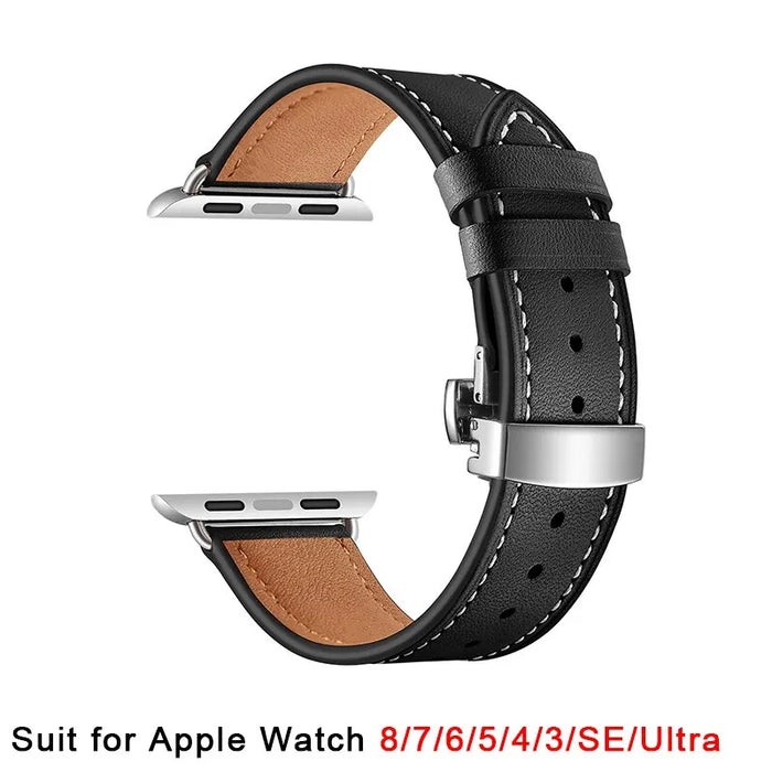 Leather Strap for Apple Watch Band 45mm 41mm 44mm 40mm 42mm