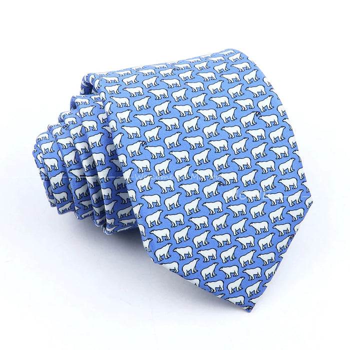 Musical Geometry Necktie Mens Blue Polyester Tie For Business And Party Wear