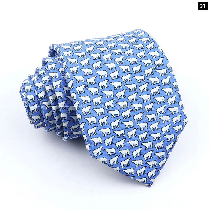 Musical Geometry Necktie Mens Blue Polyester Tie For Business And Party Wear