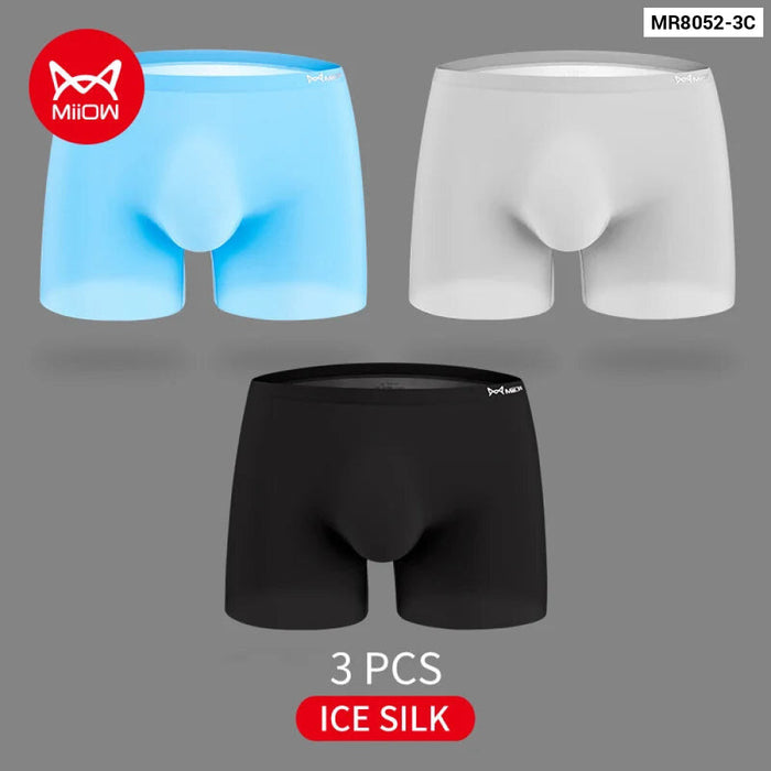 Pack Of 3 Ultrathin Ice Silk Mens Boxers