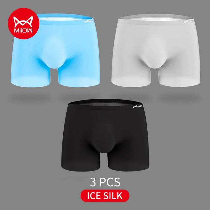 Pack Of 3 Ultrathin Ice Silk Mens Boxers