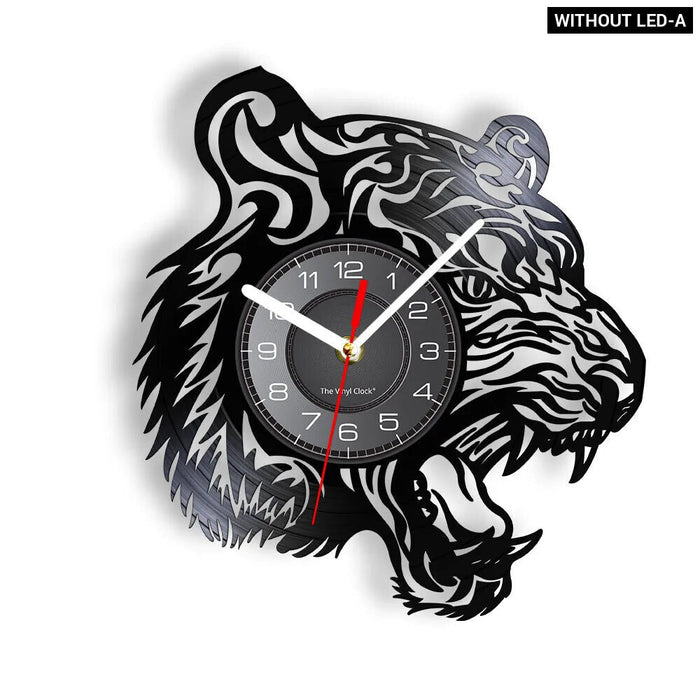 Wild Tiger Vinyl Record Wall Clock