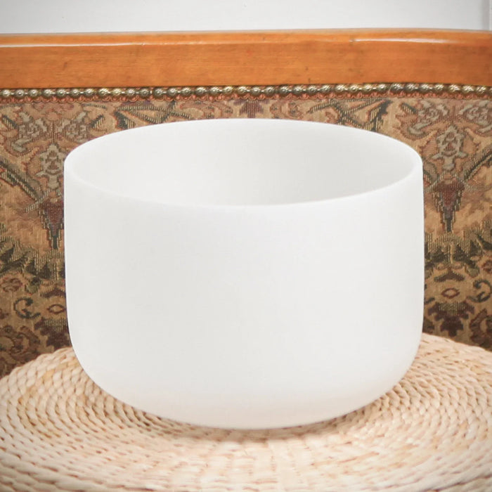 528Hz 8 Inch C Note Chakra Frosted Quartz Crystal Singing Bowl For Stress Relief