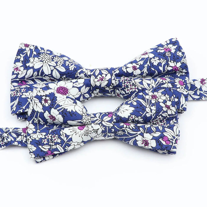 Colourful Floral Bow Ties Fashionable Cotton For Weddings And Parties