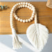 Boho Wood Bead Macrame Wall Hanging Decor