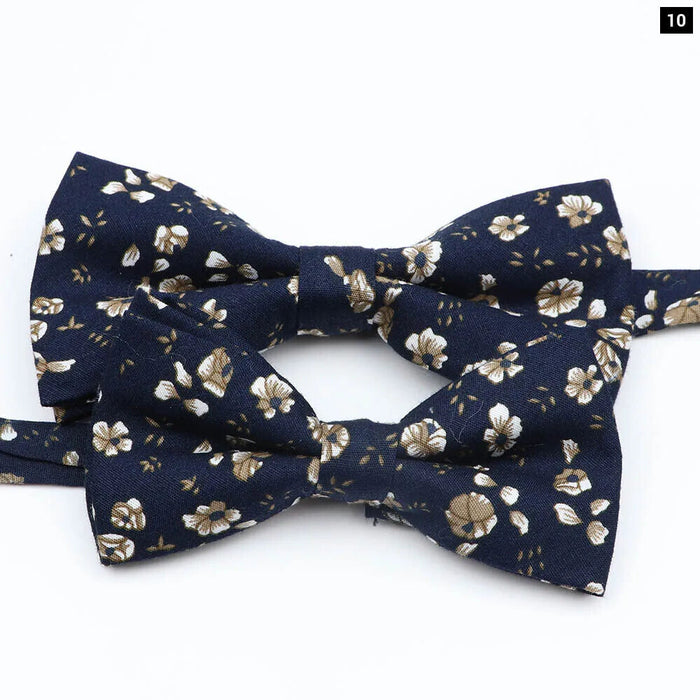 Colourful Floral Bow Ties Fashionable Cotton For Weddings And Parties