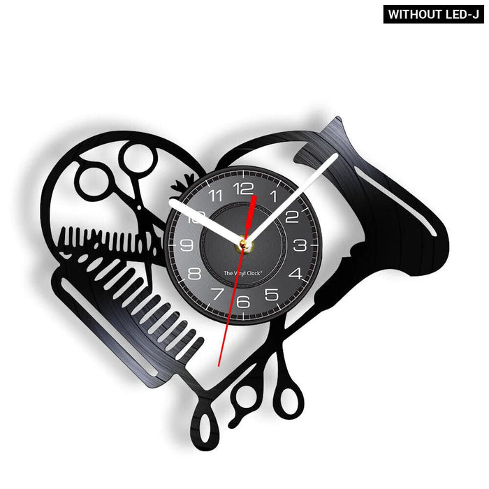 Barber Shop Vinyl Record Wall Clock