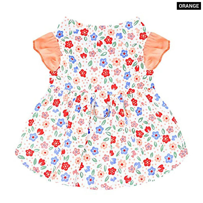 Girl Floral Dog Dress Pet Clothes