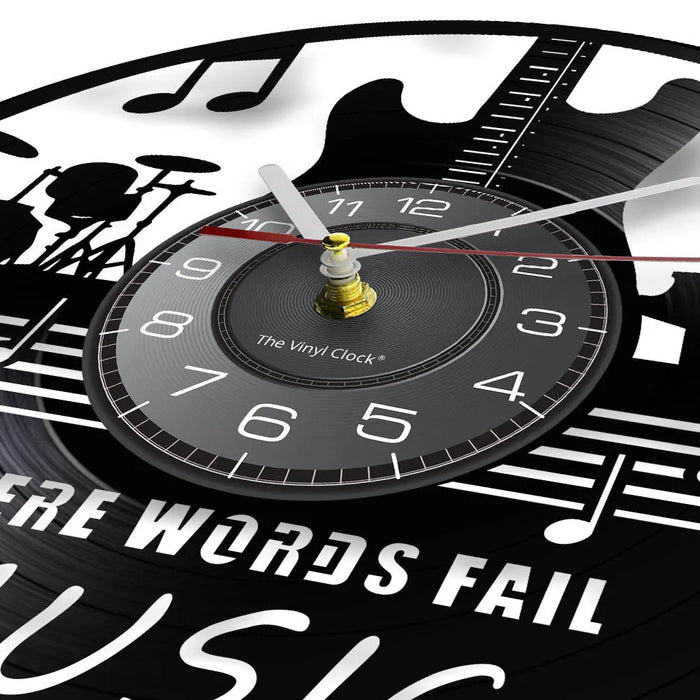 Music Speaks Vinyl Record Wall Clock