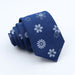 Classic Denim Floral Tie 7cm Skinny Cotton Feather Dot Mens