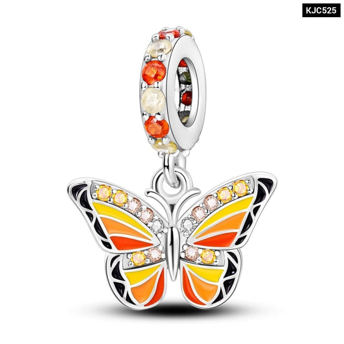 Spring Series Charms Beads 925 Silver Flower Birds Butterfly Pendent Fit Original Pandora Bracelet Jewelry