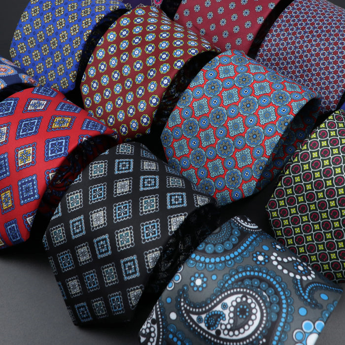 Super Soft Paisley Necktie 7Cm Slim Business Tie For Men