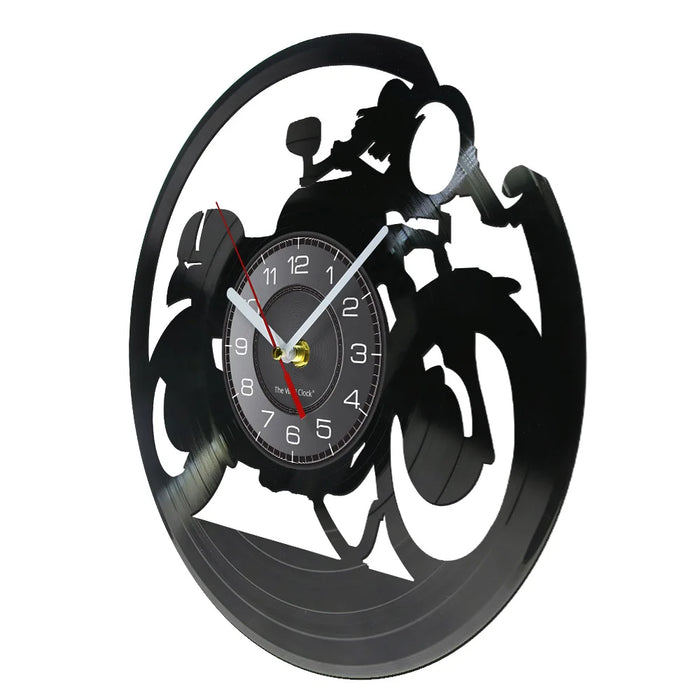 Vinyl Record Cafe Racer Wall Clock