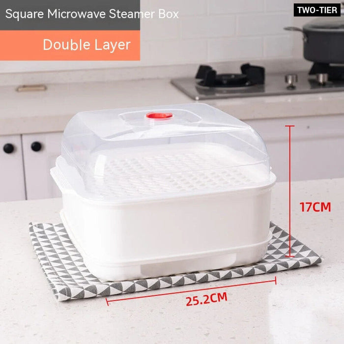 Multi Layer Microwave Steamer For Buns And Rice