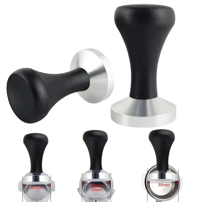 51 53 58mm Espresso Tamper with Black Wood Handle