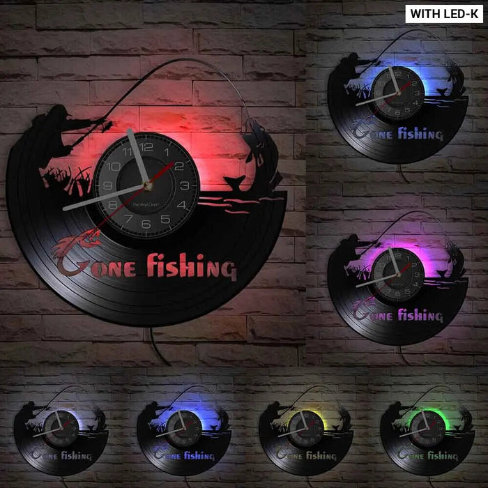 Modern Fly Fishing Vinyl Record Wall Clock