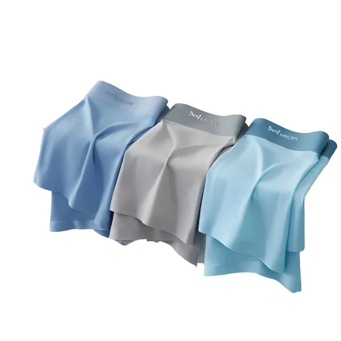 3 Piece Soft Ice Silk Mens Boxers