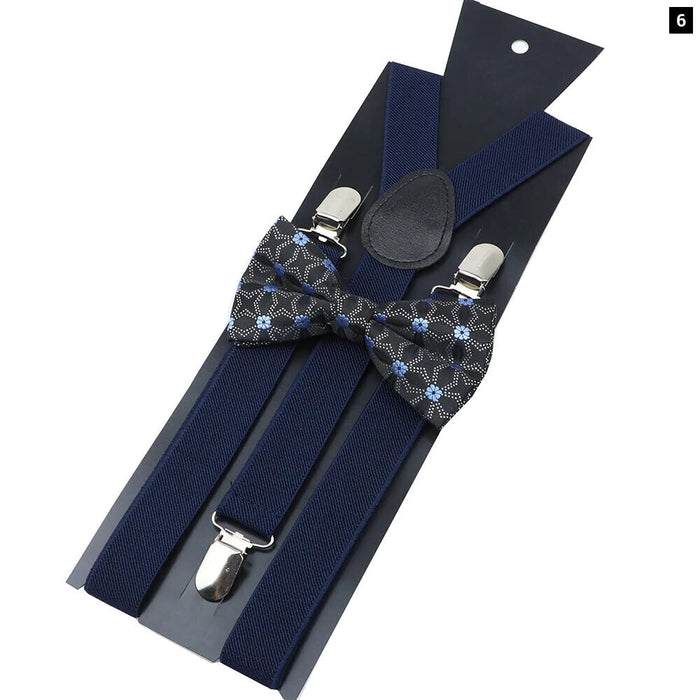 Colourful Suspenders And Bow Tie Set