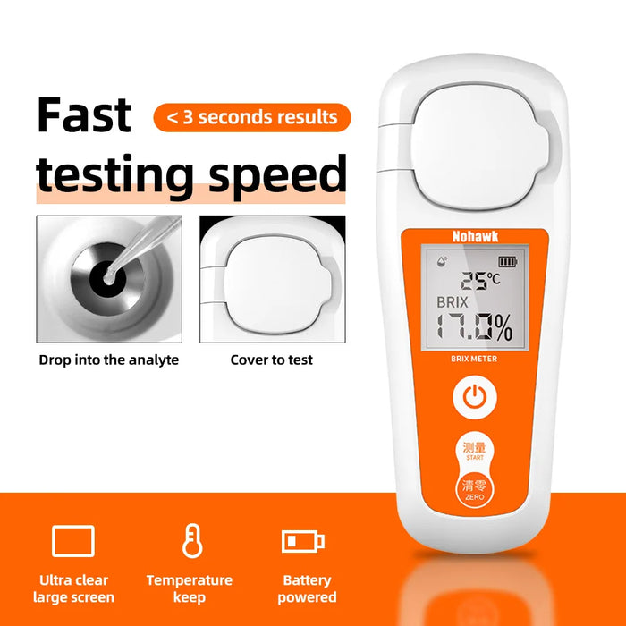 Rechargeable Brix Meter For Measuring Liquid Sugar Content