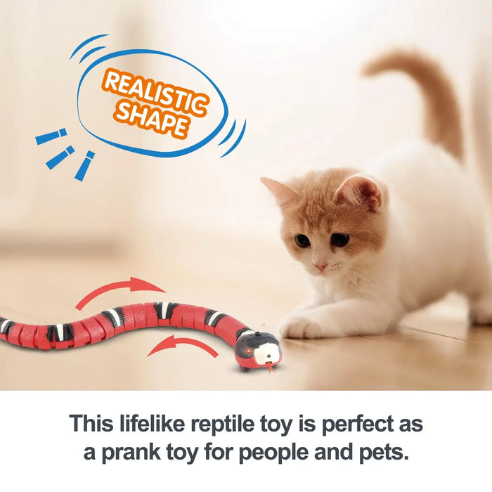 Interactive Smart Cat Toy With Usb Rechargeable Snake Teaser