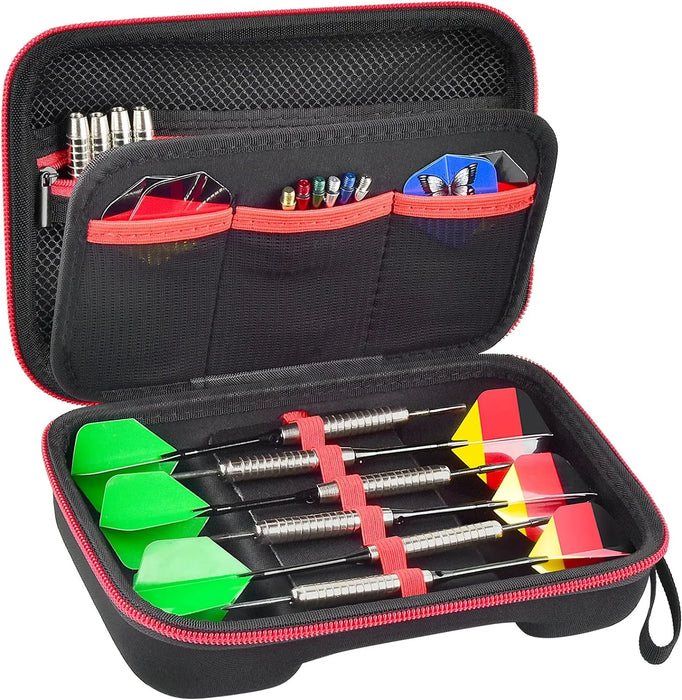 6 Steel Soft Tip Darts Case Holder Compact Storage Box For Dart Tips Set