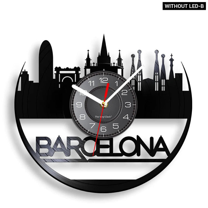 Barcelona Skyline Wall Clock