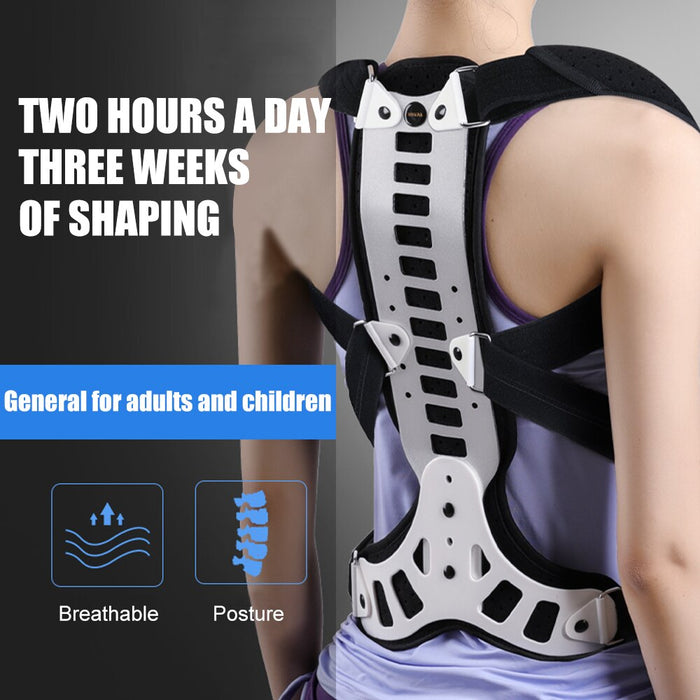 Metal Full Back Brace Posture Corrector Straightener For Pain Relief