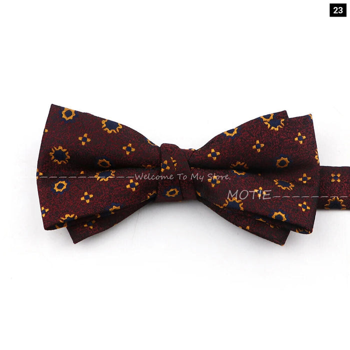 Brown Striped Bowtie For Weddings And Parties