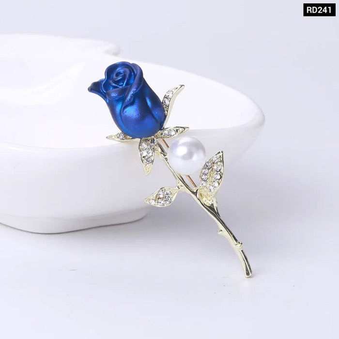 Romantic Rose Enamel Brooch Womens Korean Fashion Pin