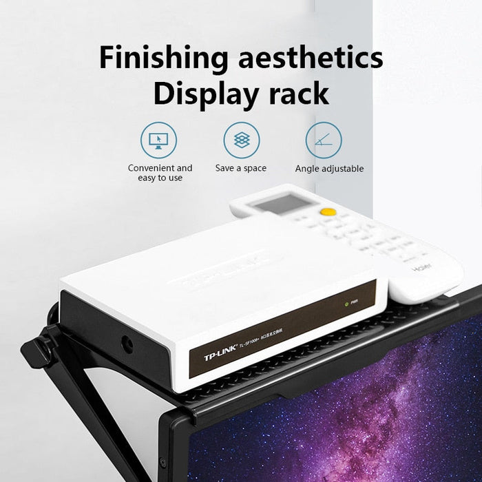 Punch-Free Computer Monitor Rack Plastic TV Set-Top Box Screen Bracket Router Storage Rack