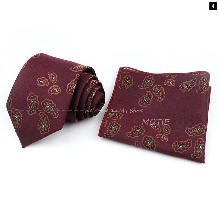 Brown Ties And Pocket Square Set For Weddings And Daily Wear